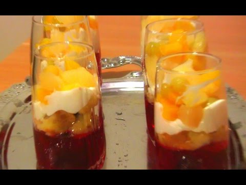 فيديو طريقة حلا كاسات ترايفل بالجيلي والفراولة