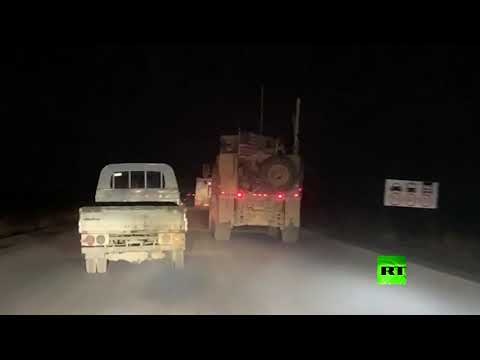 شاهد قوات أميركية تتجه من الحسكة إلى القامشلي عبر الطريق الدولي m4