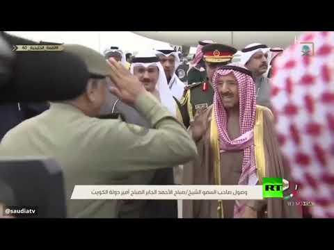 شاهد الملك سلمان يستقبل أمير الكويت في مطار الملك في الرياض