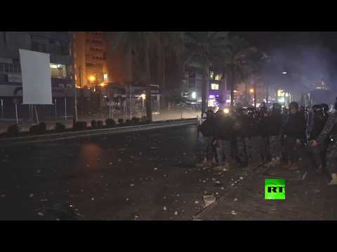 شاهد مواجهات بين الجيش اللبناني والمحتجين على تكليف دياب في بيروت