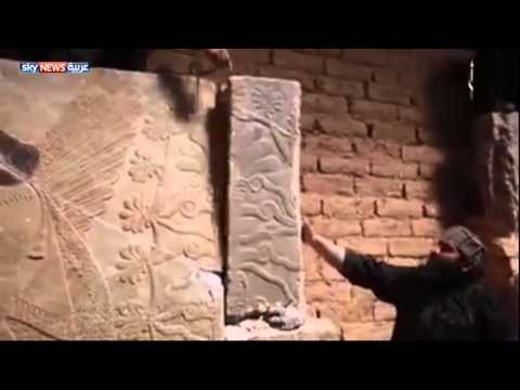 شاهد لقطات تدمير داعش لمدينة نمرود الأثرية