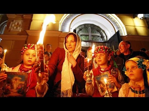 بالفيديو العاصمة الأوكرانية كييف تحتفل بعيد الفصح المجيد