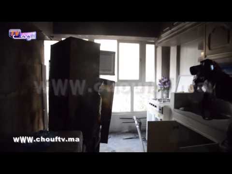 شاهد اندلاع نيران كثيفة في حي بوركون المغربي