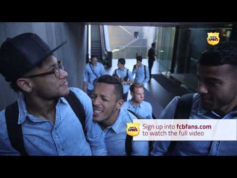 شاهد لاعبو برشلونة يحتفلون في يوم التتويج باللقب