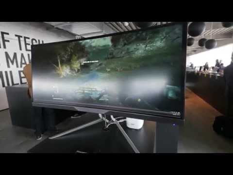 شاهد إيسر تطلق أول شاشة كمبيوتر منحنية