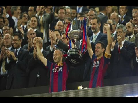 شاهدمراسم تتويج برشلونة بلقب كأس ملك أسبانيا