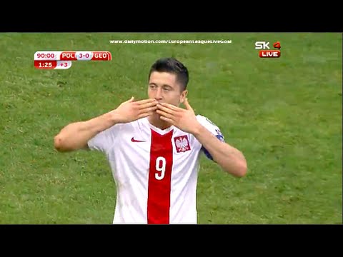 شاهد ليفاندوفسكي يسجِّل 3 أهداف متتالية في مرمى جورجيا