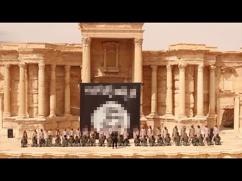 بالفيديو أطفال داعش ينفذون عملية إعدام جماعية لجنود سوريين في تدمر