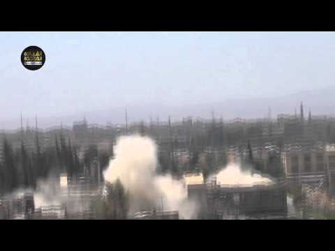 بالفيديو لحظة تفجير مبنى الصابون في جوبر ضمن معركة أيام بدر