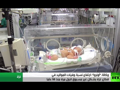 شاهد ارتفاع نسبة وفيات المواليد في قطاع غزة