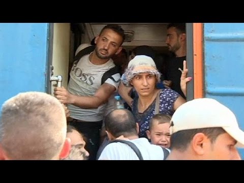 شاهد القطار وسيلة لاجتياز مقدونيا نحو أوروبا