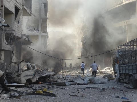 شاهد 100 قتيل و 300 جريح في قصف على سوق شعبية في دوما