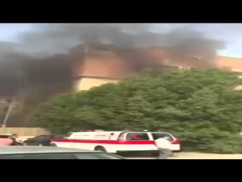 شاهد طائرات الدفاع المدني تحاول السيطرة على حريق أرامكو