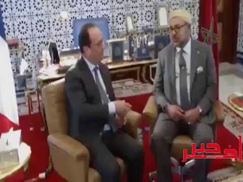 شاهد رئيس فرنسا يتحدث مع الملك محمد السادس