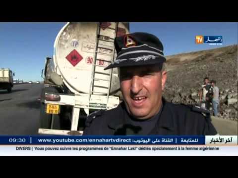 شاهد اشتعال شاحنة صهريج على الطريق السيار شرق غرب برج بوعريريج