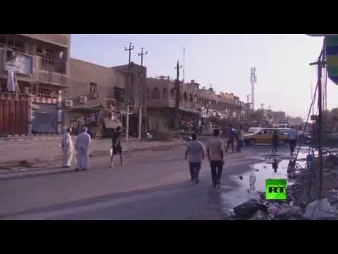 شاهد مشاهد من مكان تفجير سيارة مفخخة شرق بغداد