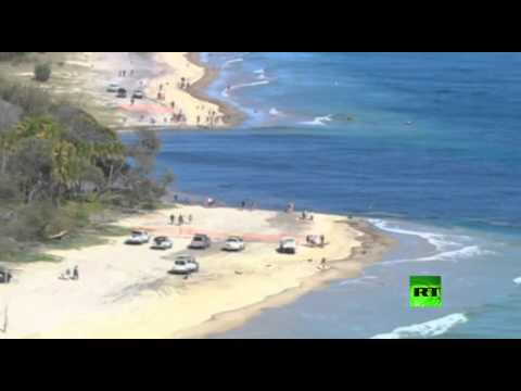 بالفيديو ظهور حفرة كبيرة على شاطئ استرالي