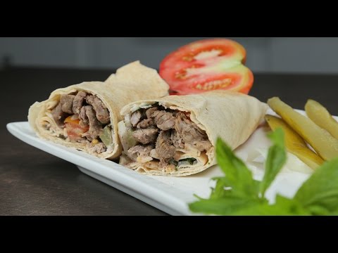 شاهد طريقة عمل سندويش شاورما اللحم