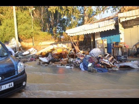 شاهد تفاصيل انفجار قناة خزان للمياه في الرباط