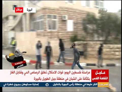 شاهد قوات الاحتلال تستهدف طاقم فلسطين اليوم