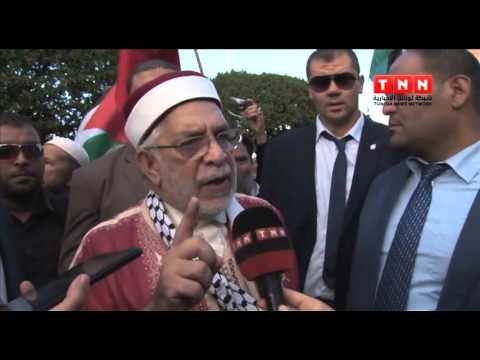 شاهد مسيرة لحركة النهضة التونسية مساندة للحراك الفلسطيني