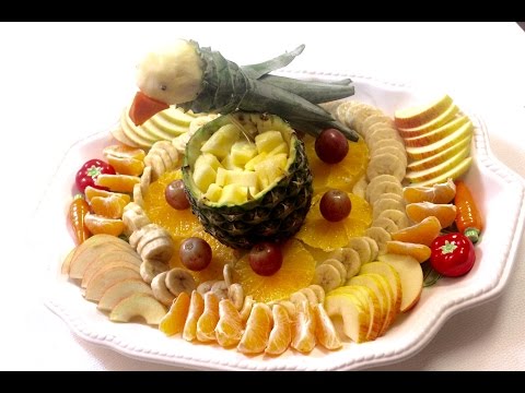 ديكور الببغاء والفواكه