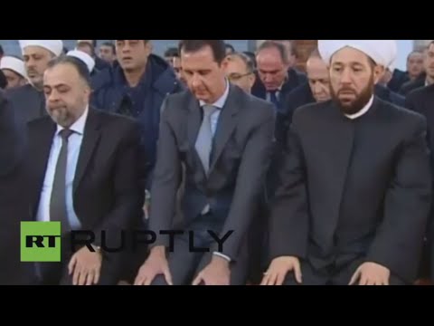 بالفيديو الرئيس السوري بشار الأسد يحضر احتفالات المولد النبوي