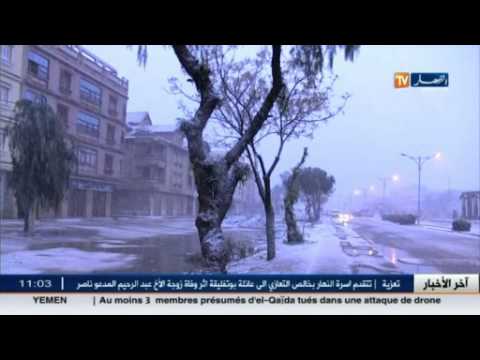 شاهد الصور الأولى لبداية تساقط الثلوج في ولاية أم البواقي