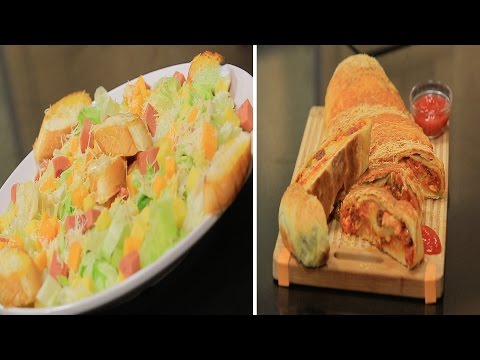 بالفيديو طريقة عمل سويس رول البيتزا  سيزر سلاد