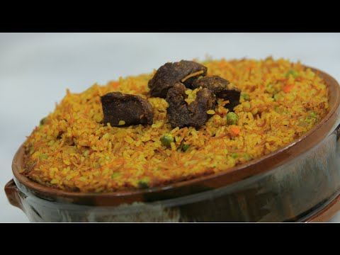 بالفيديو طاجن أرز باللحمة والخضار