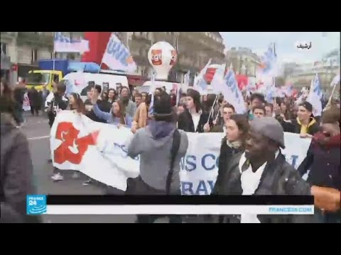 شاهد تجدد المظاهرات اعتراضا على قانون العمل الجديد