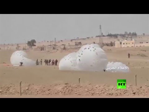 فيديو مساعدات غذائية أممية جوا لسكان دير الزور