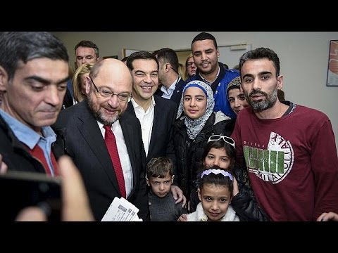 schulz visits refugees in greece