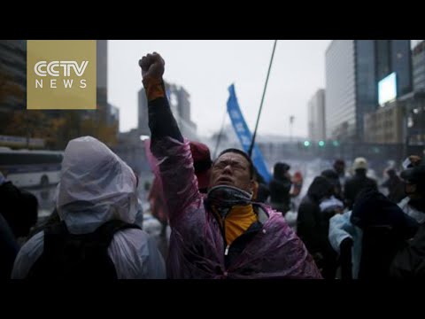massive crowds protest in south korea