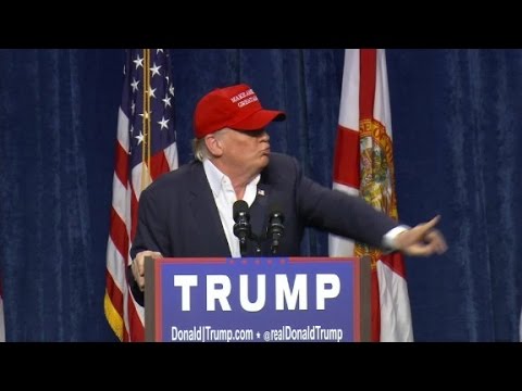 asks security to remove a protester from a rally in sarasota florida