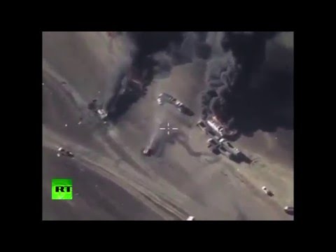 oil tankers trucks under heavy bombing