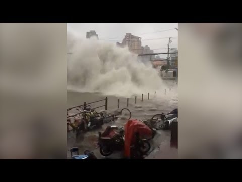 video footage shows water pipe bursts