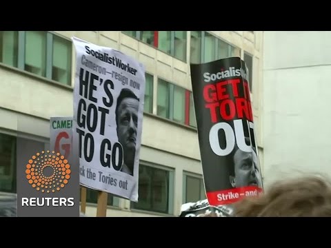 protesters demand camerons resignation