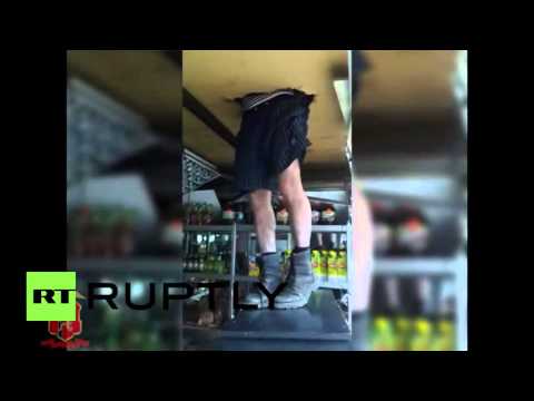 gets stuck in roof during robbery